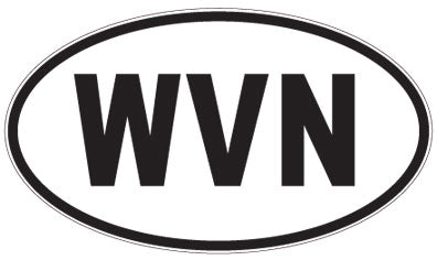 WVN - 3 Letter Initials Oval Sticker