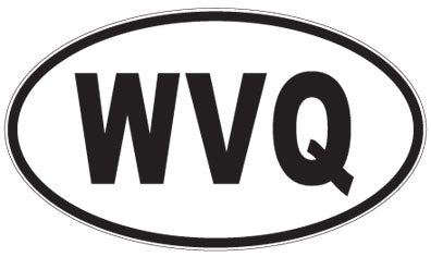 WVQ - 3 Letter Initials Oval Magnet