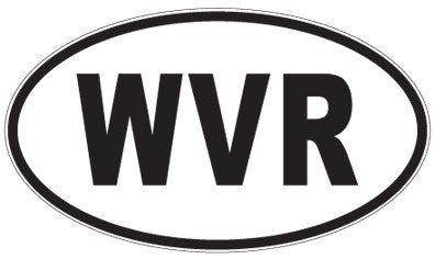 WVR - 3 Letter Initials Oval Sticker