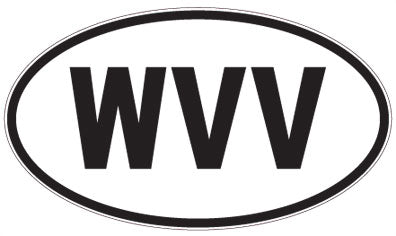 WVV - 3 Letter Initials Oval Magnet