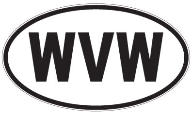 WVW - 3 Letter Initials Oval Magnet