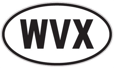 WVX - 3 Letter Initials Oval Sticker