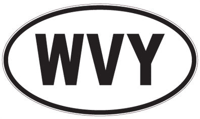 WVY - 3 Letter Initials Oval Magnet
