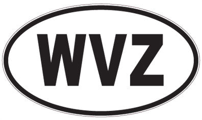 WVZ - 3 Letter Initials Oval Magnet