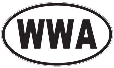 WWA - 3 Letter Initials Oval Sticker