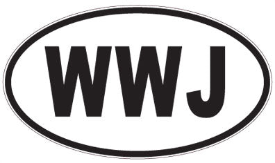 WWJ - 3 Letter Initials Oval Sticker