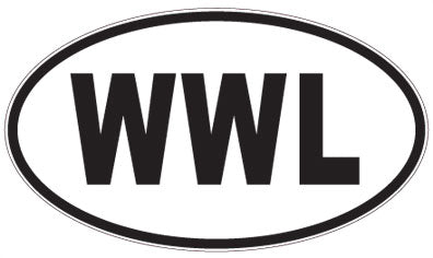 WWL - 3 Letter Initials Oval Magnet