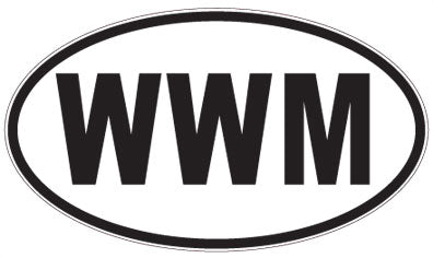 WWM - 3 Letter Initials Oval Sticker