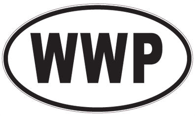 WWP - 3 Letter Initials Oval Sticker