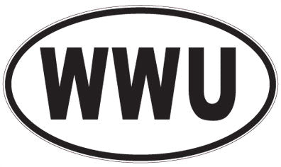 WWU - 3 Letter Initials Oval Magnet