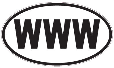 WWW - 3 Letter Initials Oval Sticker