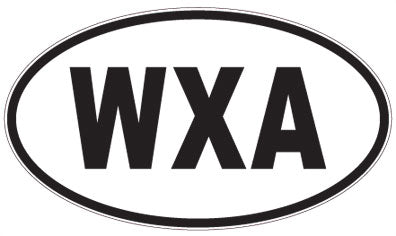 WXA - 3 Letter Initials Oval Sticker