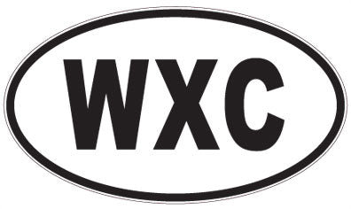 WXC - 3 Letter Initials Oval Sticker