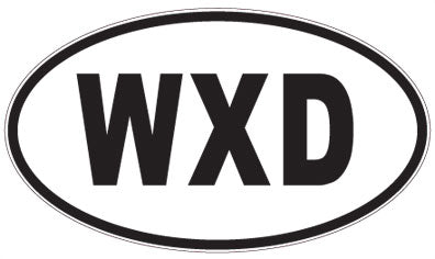 WXD - 3 Letter Initials Oval Magnet