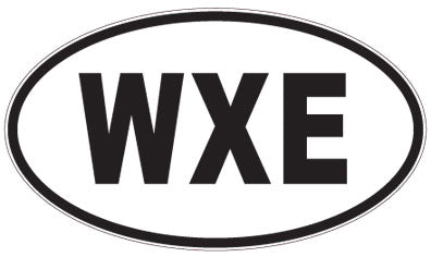 WXE - 3 Letter Initials Oval Sticker
