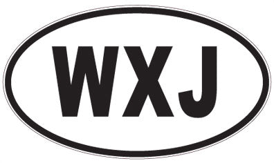 WXJ - 3 Letter Initials Oval Magnet