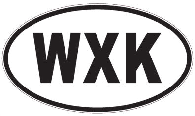 WXK - 3 Letter Initials Oval Sticker