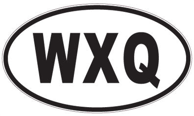 WXQ - 3 Letter Initials Oval Sticker