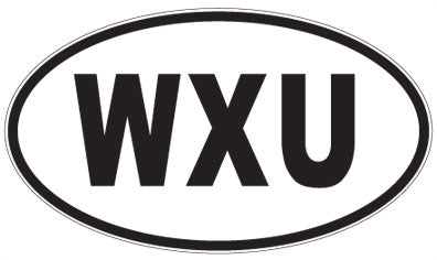 WXU - 3 Letter Initials Oval Sticker