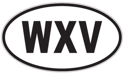 WXV - 3 Letter Initials Oval Sticker