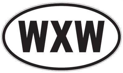 WXW - 3 Letter Initials Oval Sticker