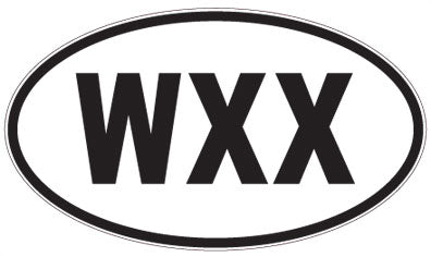 WXX - 3 Letter Initials Oval Sticker