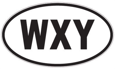 WXY - 3 Letter Initials Oval Sticker