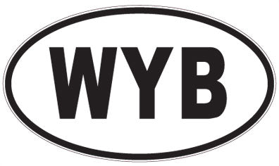 WYB - 3 Letter Initials Oval Sticker