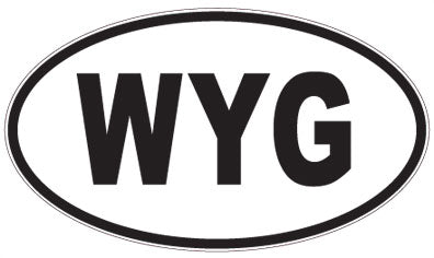 WYG - 3 Letter Initials Oval Sticker