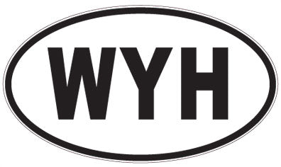 WYH - 3 Letter Initials Oval Sticker