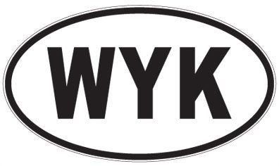 WYK - 3 Letter Initials Oval Magnet