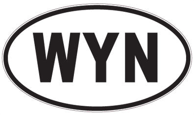 WYN - 3 Letter Initials Oval Sticker