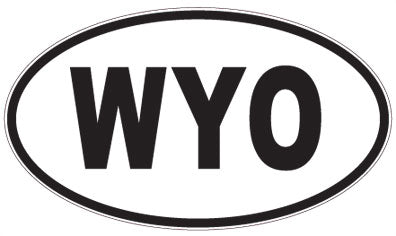 WYO - 3 Letter Initials Oval Magnet