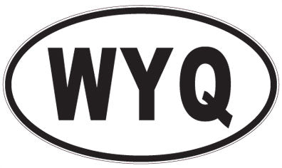 WYQ - 3 Letter Initials Oval Sticker