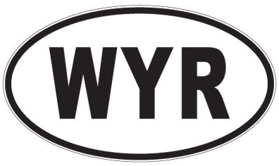 WYR - 3 Letter Initials Oval Magnet