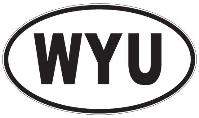 WYU - 3 Letter Initials Oval Magnet