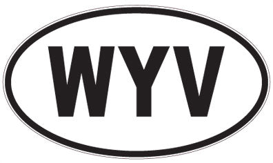 WYV - 3 Letter Initials Oval Magnet