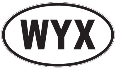 WYX - 3 Letter Initials Oval Magnet