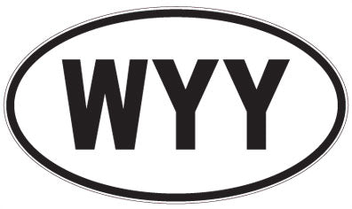 WYY - 3 Letter Initials Oval Sticker