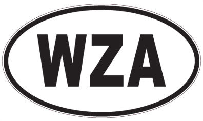 WZA - 3 Letter Initials Oval Sticker