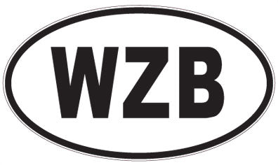 WZB - 3 Letter Initials Oval Magnet