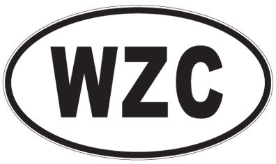 WZC - 3 Letter Initials Oval Magnet