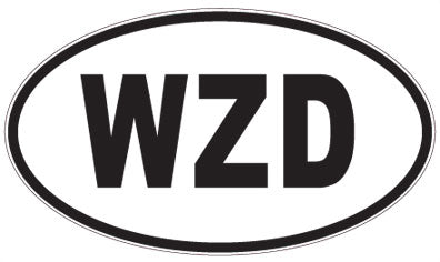 WZD - 3 Letter Initials Oval Sticker