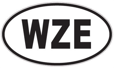 WZE - 3 Letter Initials Oval Magnet