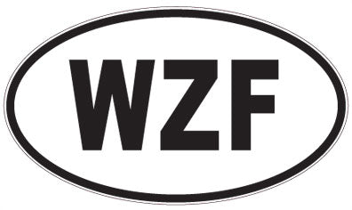 WZF - 3 Letter Initials Oval Magnet