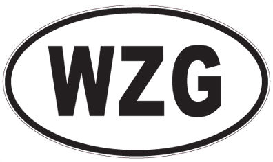 WZG - 3 Letter Initials Oval Sticker