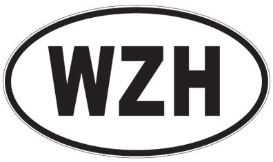 WZH - 3 Letter Initials Oval Sticker