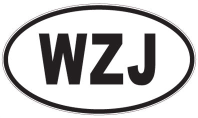 WZJ - 3 Letter Initials Oval Magnet