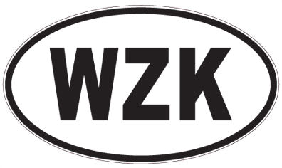 WZK - 3 Letter Initials Oval Sticker