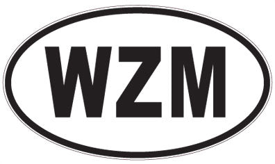 WZM - 3 Letter Initials Oval Magnet